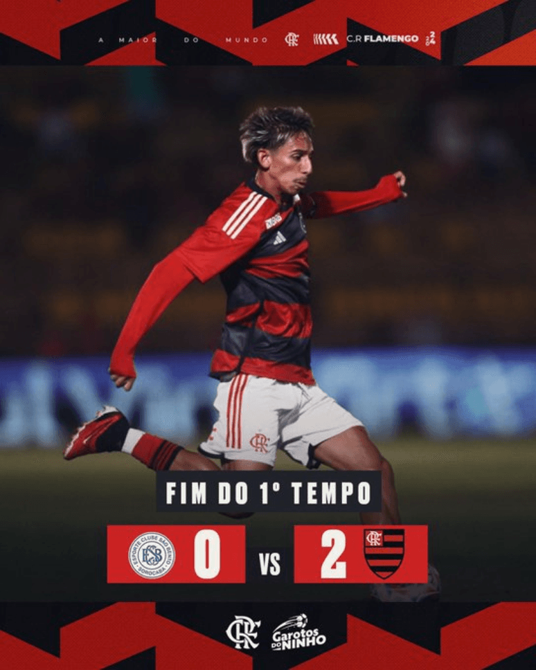Werton marca de novo e Flamengo bate o São Bento pela Copinha 2024