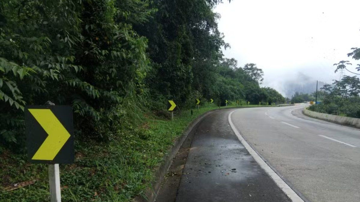 Ventania provoca interdição na Serra de Teresópolis no RJ