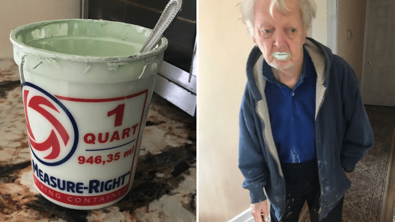 Morre idoso que viralizou após comer tinta achando que era iogurte