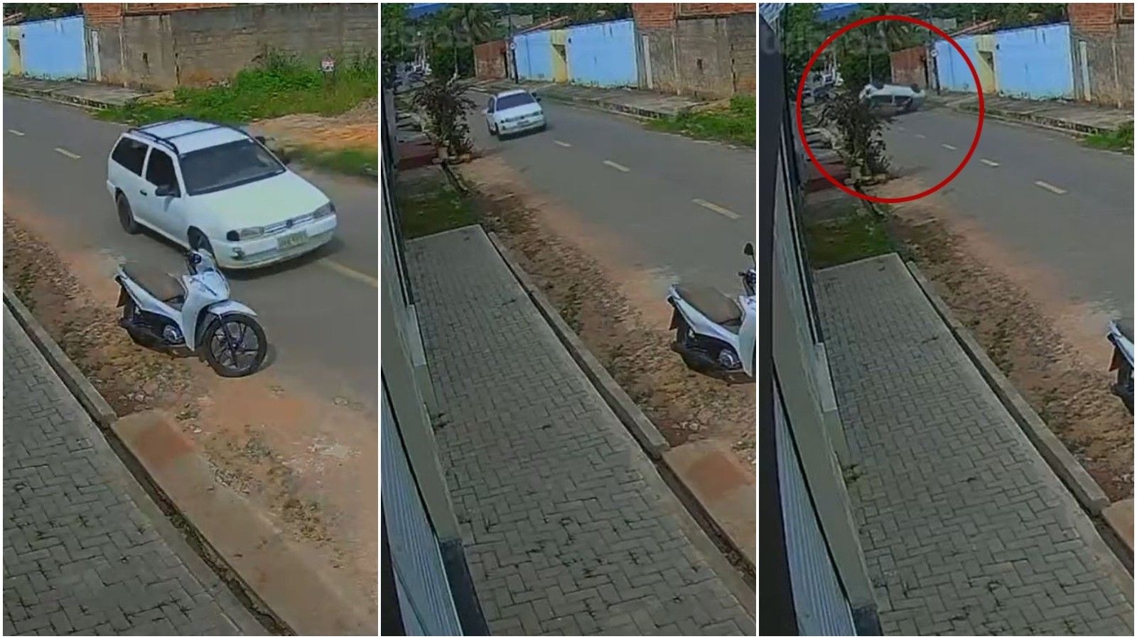 Motorista capota carro ao dar ré em Juazeiro do Norte