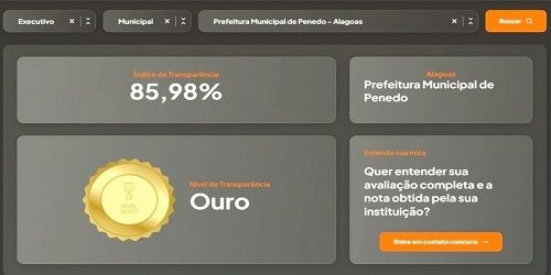 Prefeitura de Penedo tem a 5ª melhor transparência pública de Alagoas