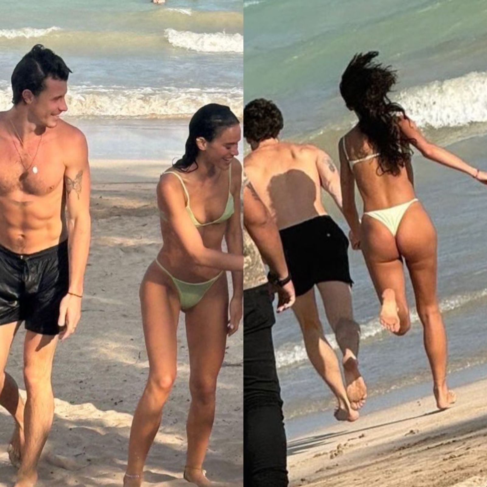 Bruna Marquezine e Shawn Mendes curtem praia em Alagoas