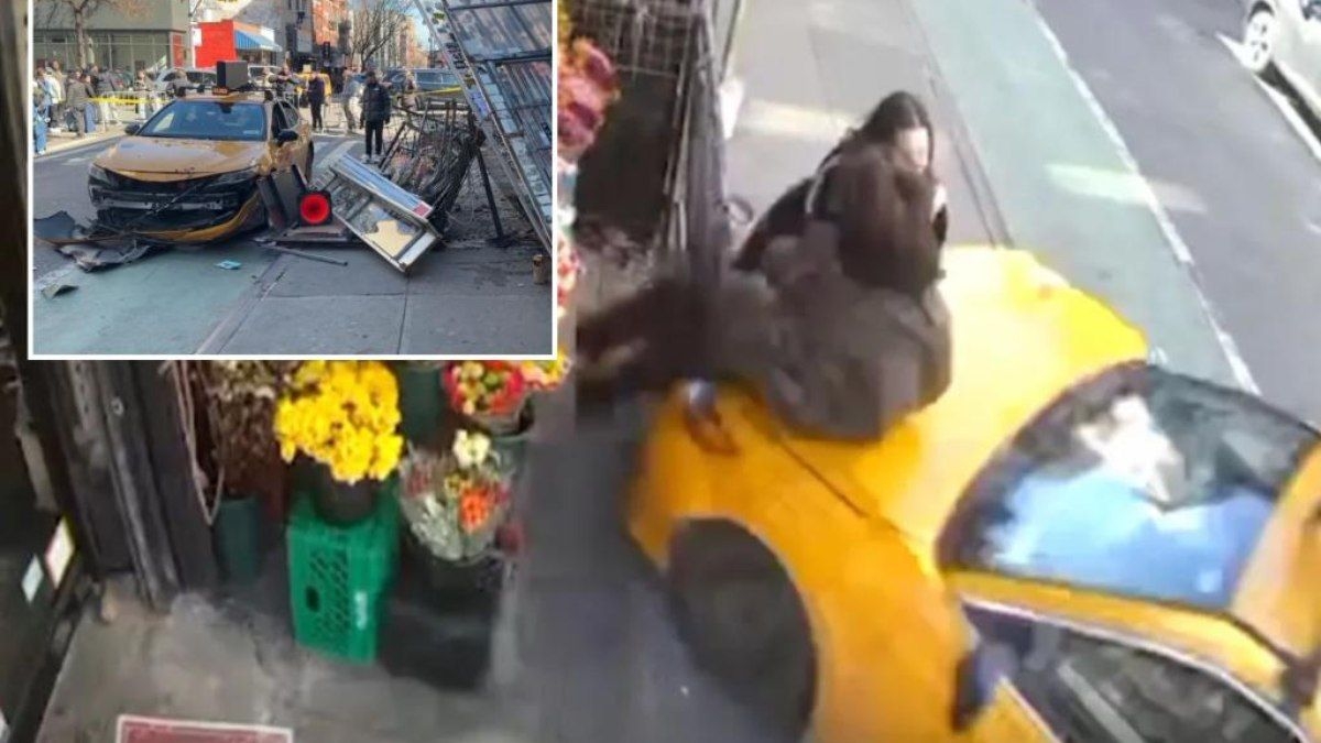 Taxi desgovernado atropela pedestres e invade loja em NY