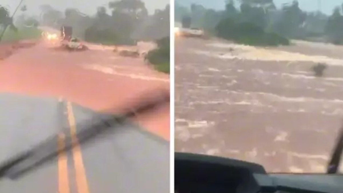 Enxurrada disruptiva afeta trânsito na BR-267