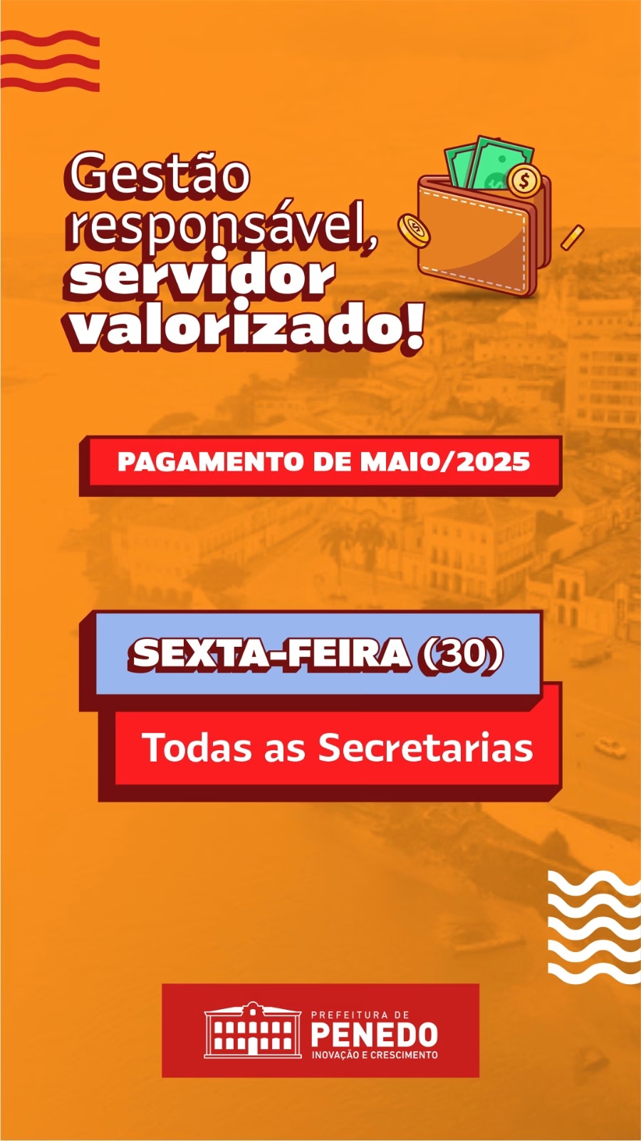 Prefeitura de Penedo realiza pagamento de salários e 13º