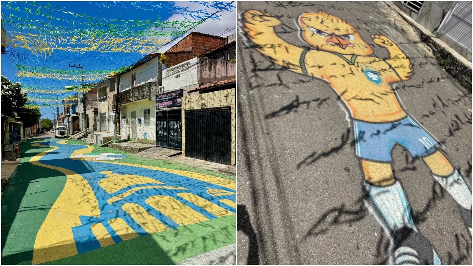 Moradores de Fortaleza criam mural para a Copa do Mundo