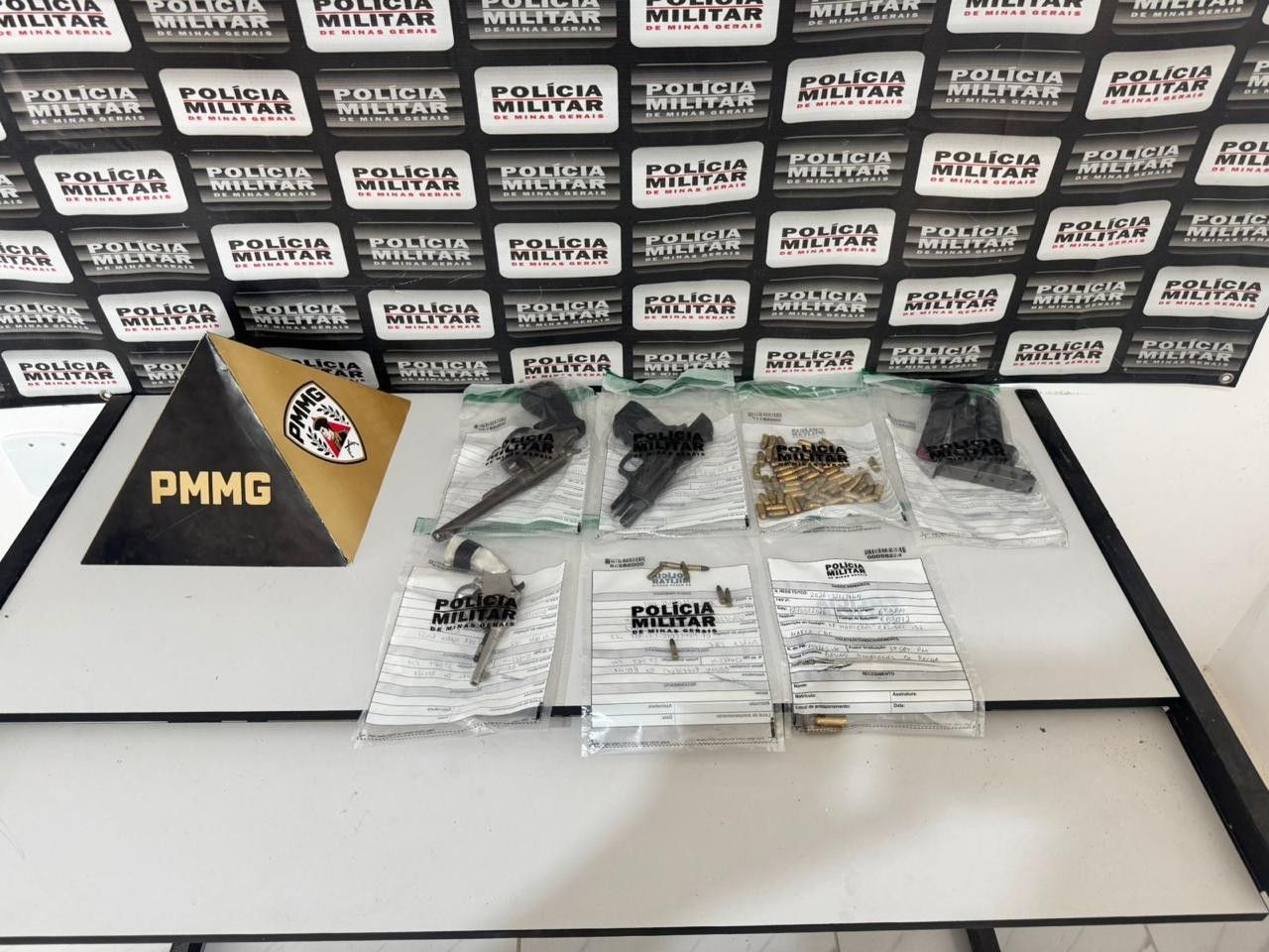 Armas e carregadores são encontrados em colchão em Mathias Lobato