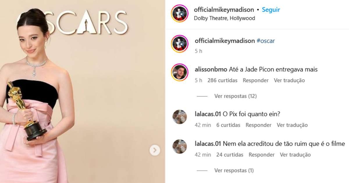 Brasileiros criticam vencedora do Oscar nas redes sociais