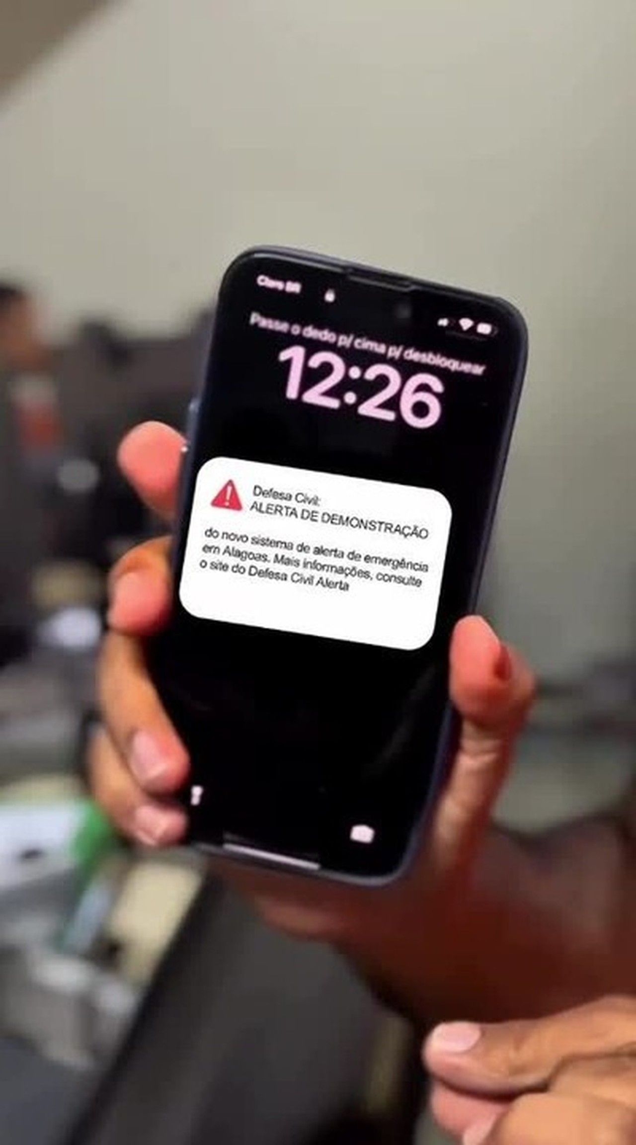 Alerta sonoro em celulares de Maceió e cidades de AL