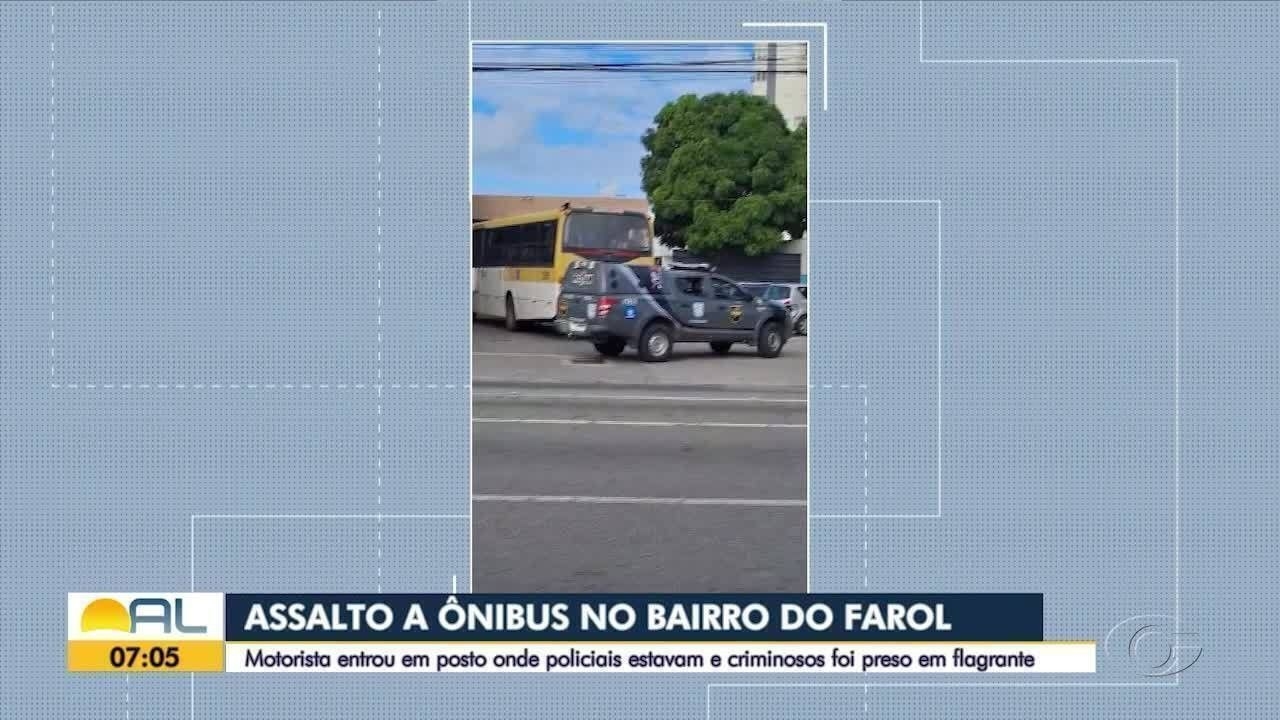 Motorista de ônibus bloqueia assalto e suspeito é preso