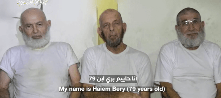 Hamas divulga vídeo de reféns idosos em Gaza: 'Não nos deixe envelhecer aqui'